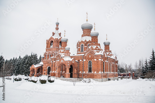 Orthodox catherdal in Russia in winter