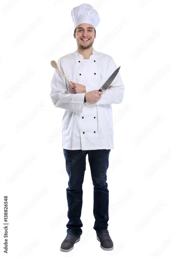 Koch jung Azubi Ausbildung Auszubildender kochen Ganzkörper Beruf Freisteller Koch jung Azubi Ausbildung Auszubildender kochen Ganzkörper Beruf Freisteller