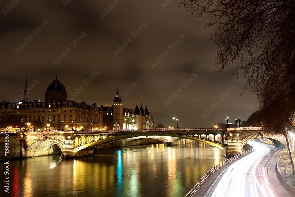 Paris River Seine at Night