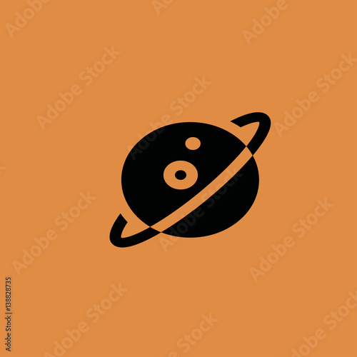 Planet Saturn icon. flat design