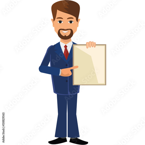  business man, man with a banner