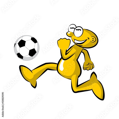 Funny soccer player practicing - Storyboard