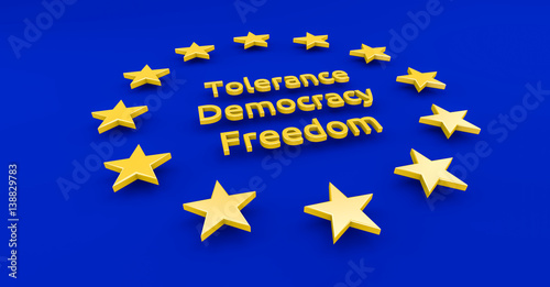 Europa Sterne Symbol - Toleranz, Demokratie und Freiheit