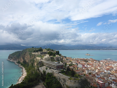 View for Fort and town  Nafplio  Greece