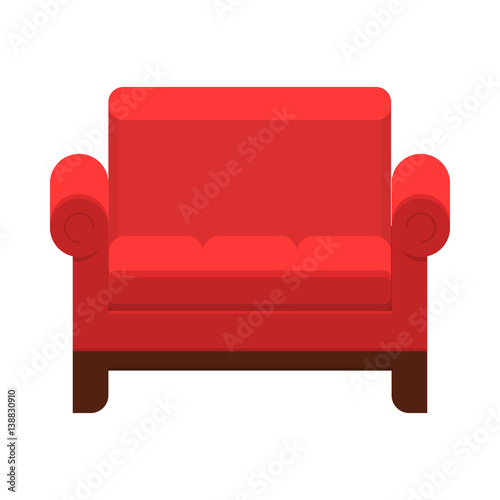 Armchair in flat style. Vector yellow barrel chair. Modern beautiful design elements for retro cozy interior. Isolated illustration on white background.