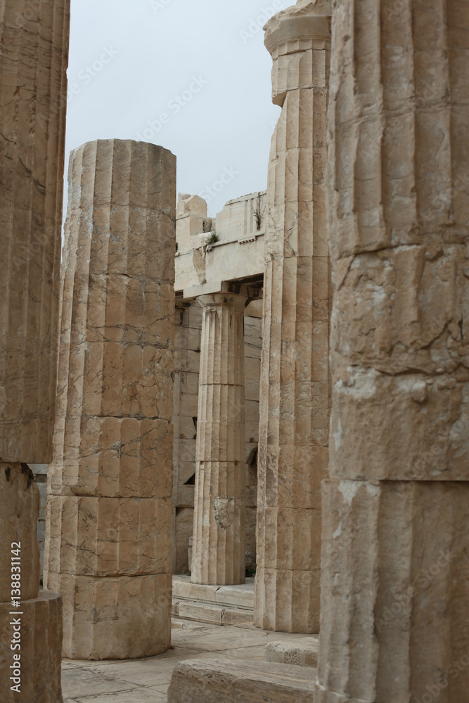 Ancient columns of Athens Acropolis, Greece Ancient columns of Athens Acropolis, Greece