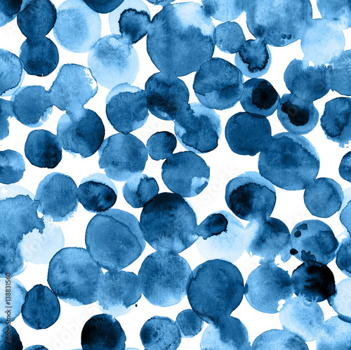 Abstract blue Riverside watercolor dye seamless pattern technique Shibori. Tie-Dye Texture for cotton textiles, prints, fashion fabrics