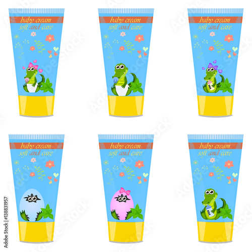 Baby cream tube with kids design