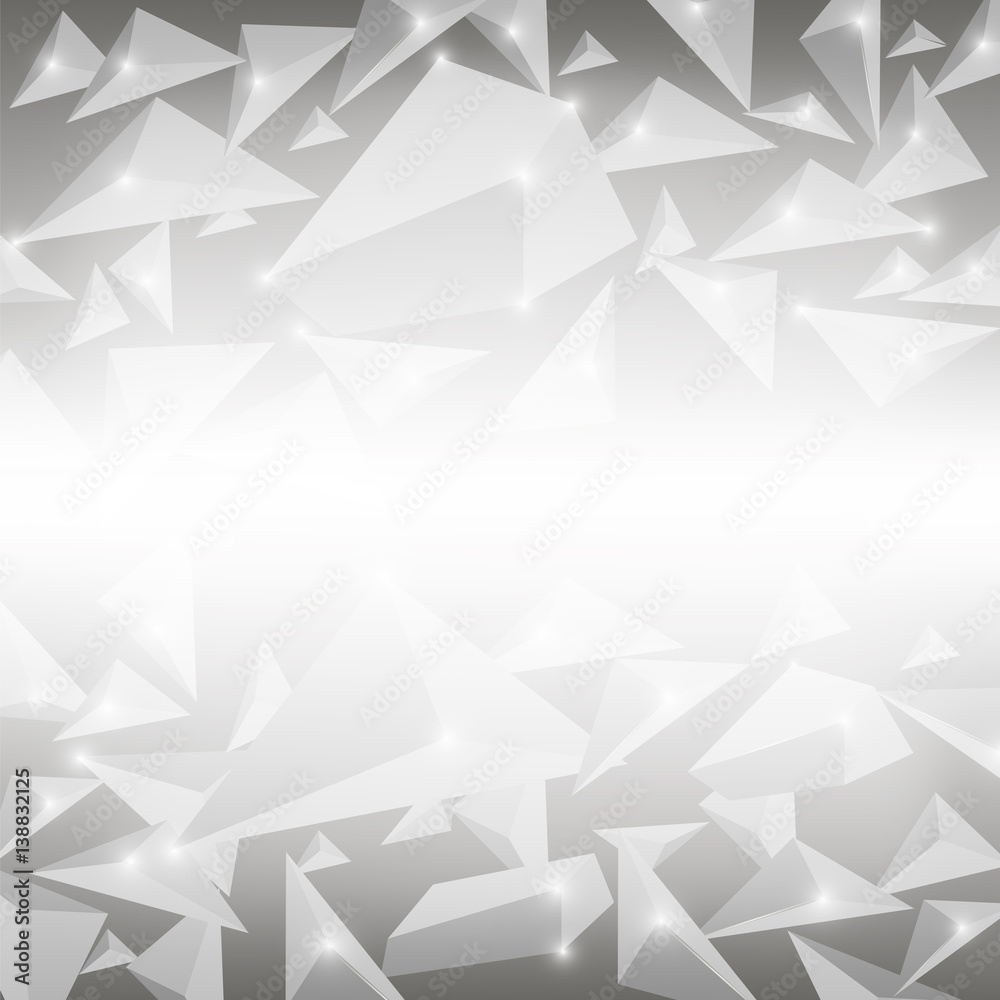 Grey Crystal Pattern. Explosion of Particles. Abstract Parts Background Grey Crystal Pattern. Explosion of Particles. Abstract Parts Background