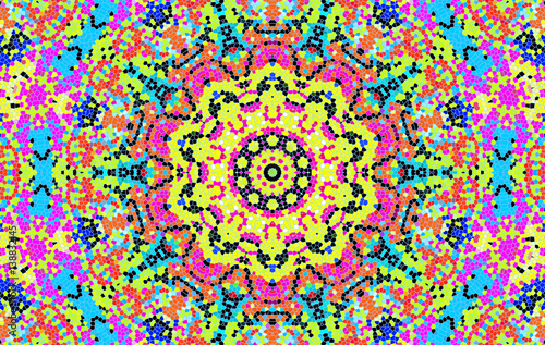 Bright abstract concentric mosaic pattern