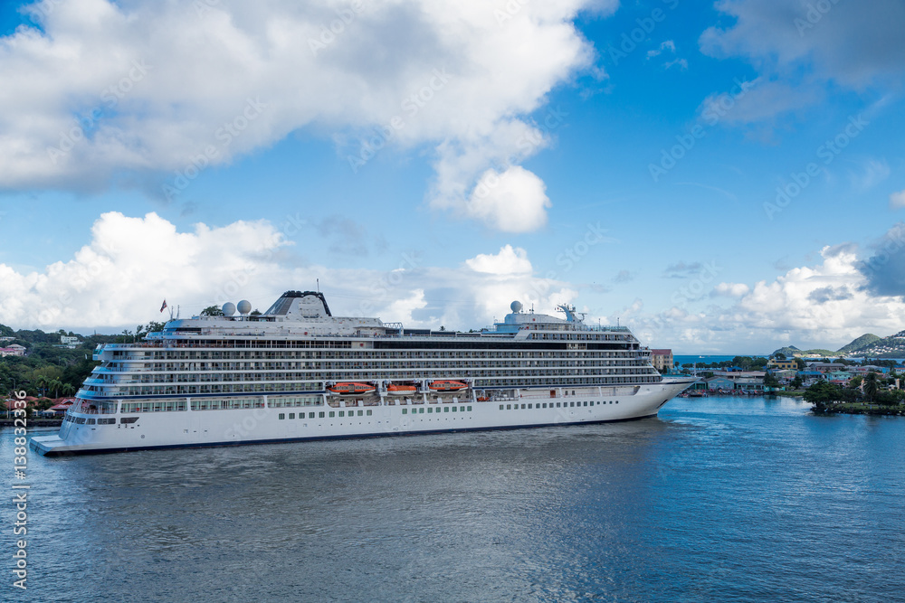 Luxury Cruise Ship Docked in St Lucia Luxury Cruise Ship Docked in St Lucia
