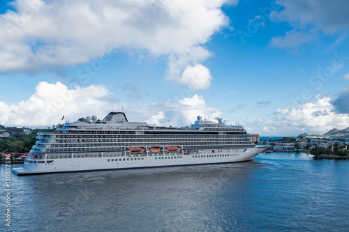 Luxury Cruise Ship Docked in St Lucia