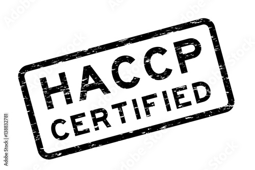 Grunge black HACCP (Hazard Analysis and Critical Control Point) square rubber stamp
