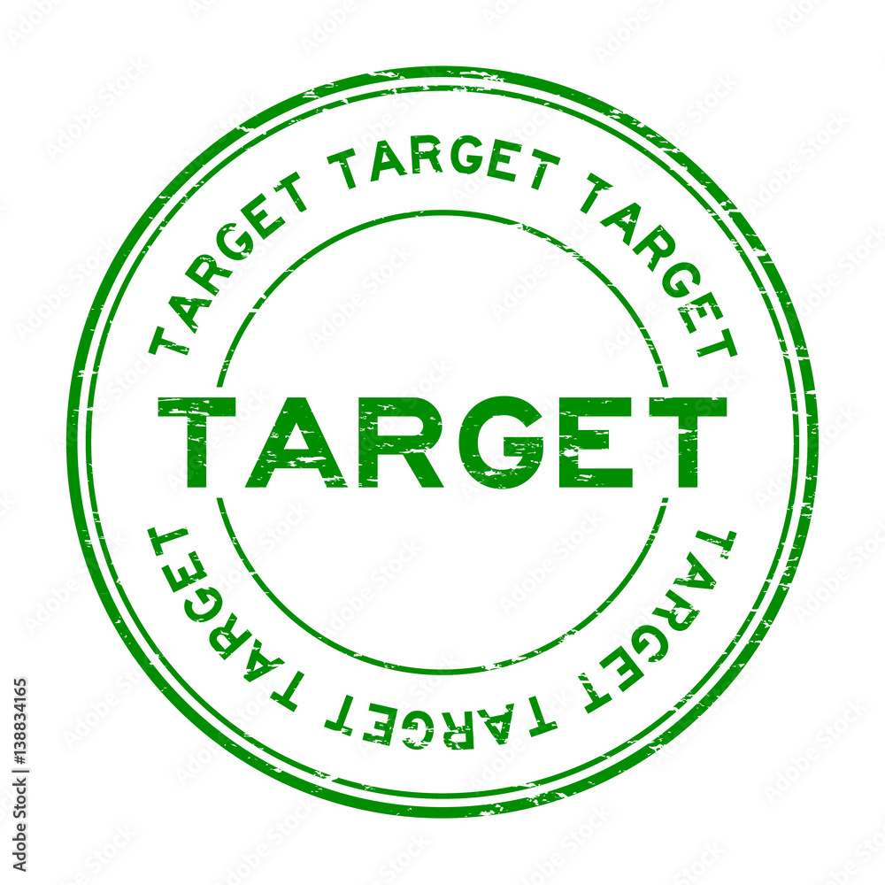 Grunge green target round rubber seal stamp on white background Grunge green target round rubber seal stamp on white background