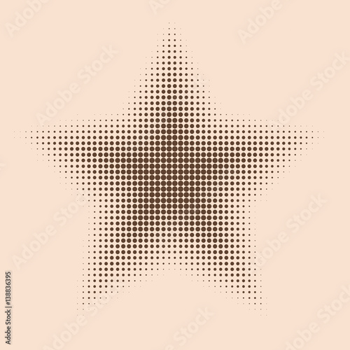 Colorful halftone background, star icon illustration. Design for print, decoration, cover, web, digital, textile.