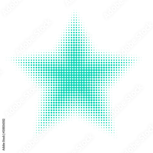 Colorful halftone background, star icon illustration. Design for print, decoration, cover, web, digital, textile.