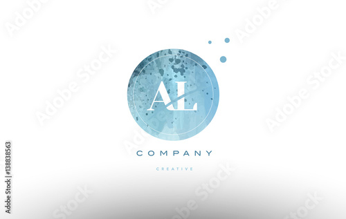 al a l  watercolor grunge vintage alphabet letter logo