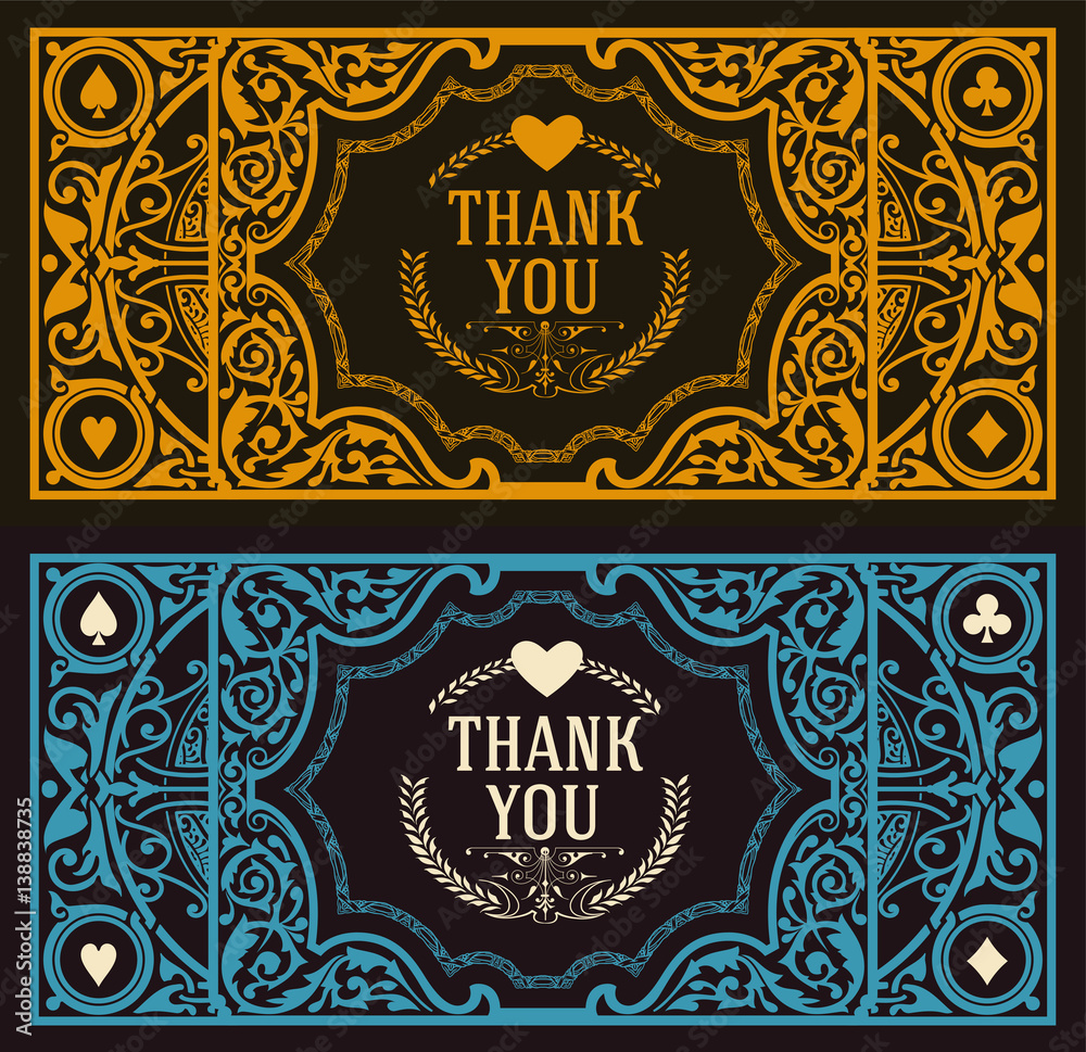 Thank You Vintage Greeting Card design template. Stock Vector | Adobe Stock