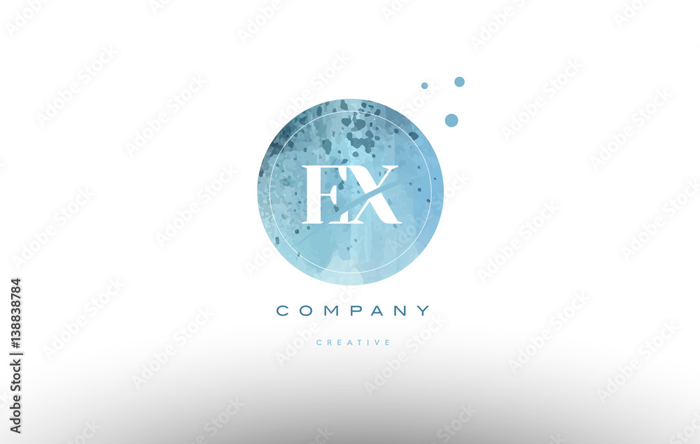 Fototapeta premium ex e x watercolor grunge vintage alphabet letter logo