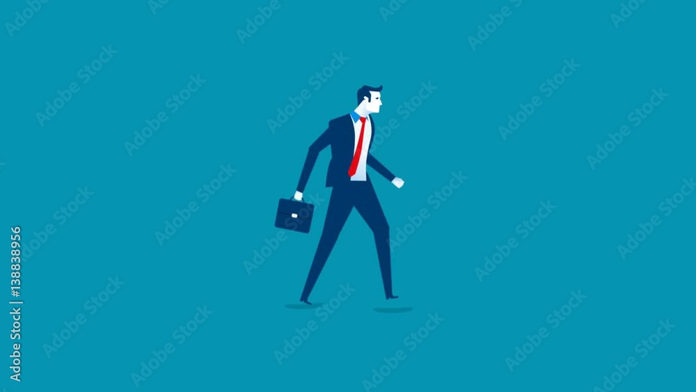 Businessman walking to success, Concept business animation Businessman walking to success, Concept business animation