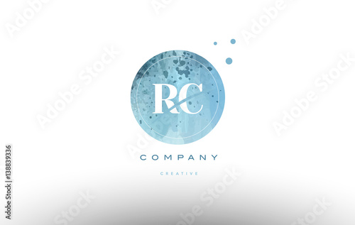 rc r c  watercolor grunge vintage alphabet letter logo