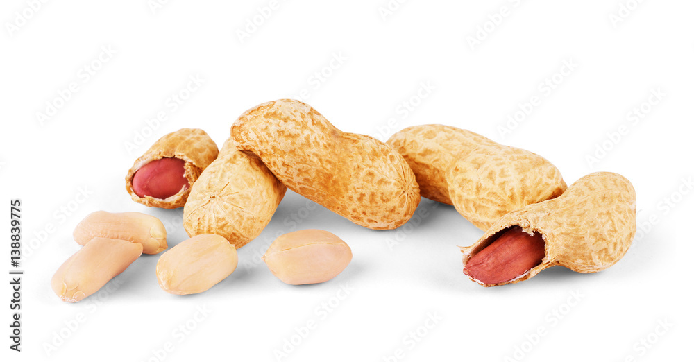 peanuts isolated on white background peanuts isolated on white background