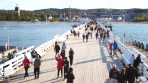 Wallpaper Mural Poland people walk by the famous wooden pier in Sopot, Poland. Torontodigital.ca
