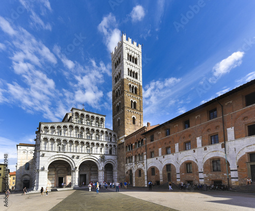 San Martino Cathedral Lucca with Belltower, Tuscany, Italy