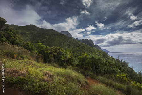 Views on the Kalalau trail along the Na Pali coast