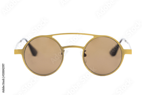 Modern sunglasses isolated on white.