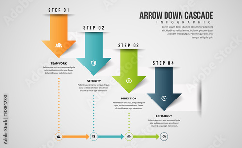 Arrow Down Cascade Infographic