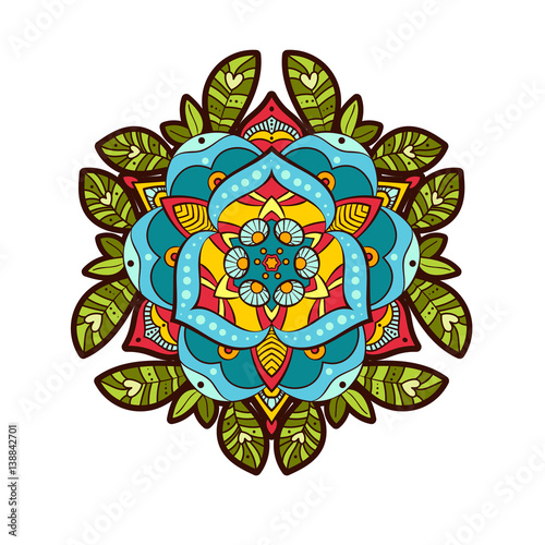 Beautiful ornamental peony, rose flower with an eye of providence. old school tattoo, print on postcards, T-shirts, packaging, smartphone cover, napkins, pillows. Alchemical Tarot Magic flower. Vector photo