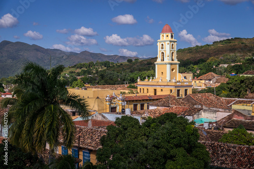 View of Trinidad's bell tower, colonibal Cuban architecture and landscape