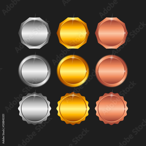 Blank stamps - gold, platinum, silver