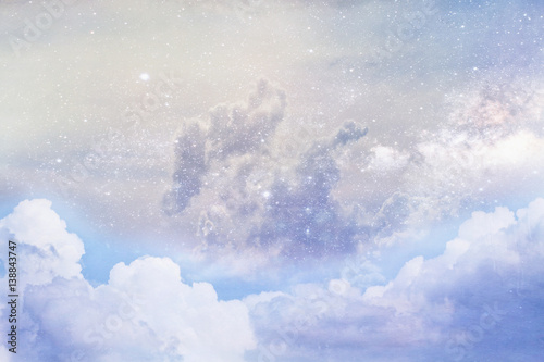 Artistic rendition of clouds and space using 