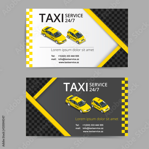 Taxi card for taxi-drivers. Taxi service. Vector business card template. Company, brand, branding, identity, logotype. Business card template with texture.