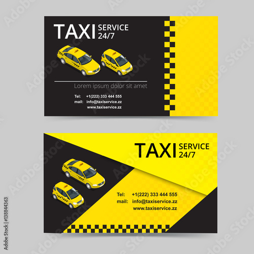 Taxi card for taxi-drivers. Taxi service. Vector business card template. Company, brand, branding, identity, logotype. Business card template with texture.