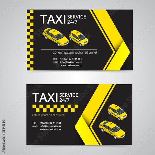 Taxi card for taxi-drivers. Taxi service. Vector business card template. Company, brand, branding, identity, logotype. Business card template with texture.