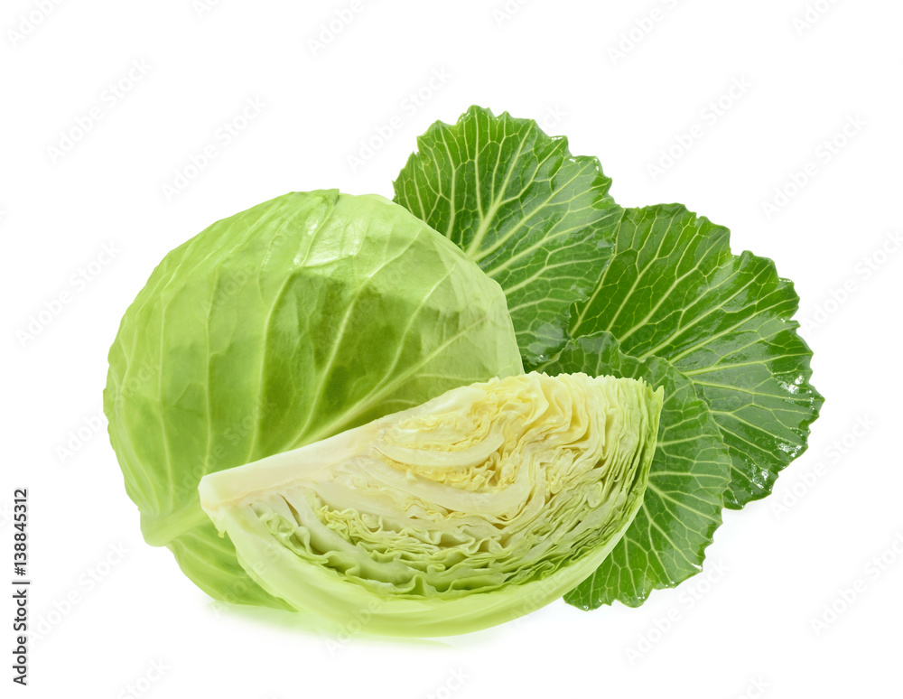 Fototapeta premium Green cabbage isolated on white background