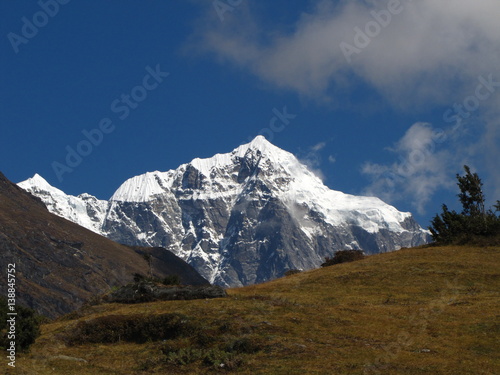 Mountain scenery of the Himalayas in Nepal