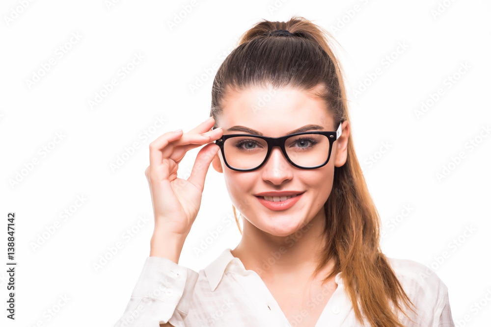 business woman in glasses