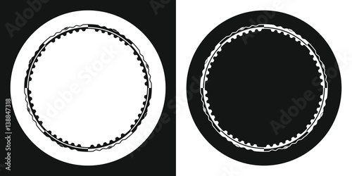 Hula hoop icon. Silhouette hula hoop on a black and white background. Sports Equipment. Vector Illustration.