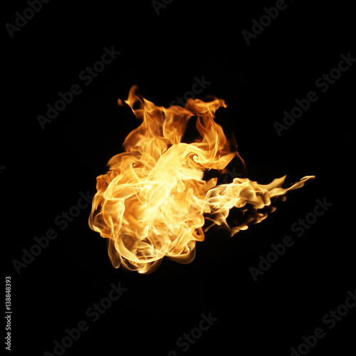 Fire flames collection isolated on black background © jamroenjaiman