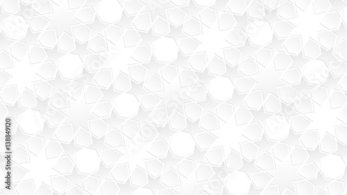White geometric islamic wallpaper pattern as a background