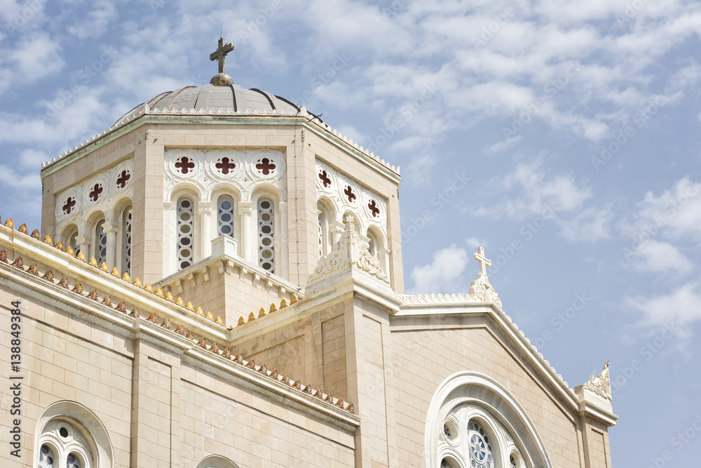 Fototapeta premium Exterior Detail From Metropolitan Cathedral of Athens, Greece