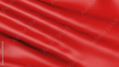 Red waves silk solid background fabric for the backdrop. Canvas sateen in motion by the wind. The texture of the satin animation seamless.