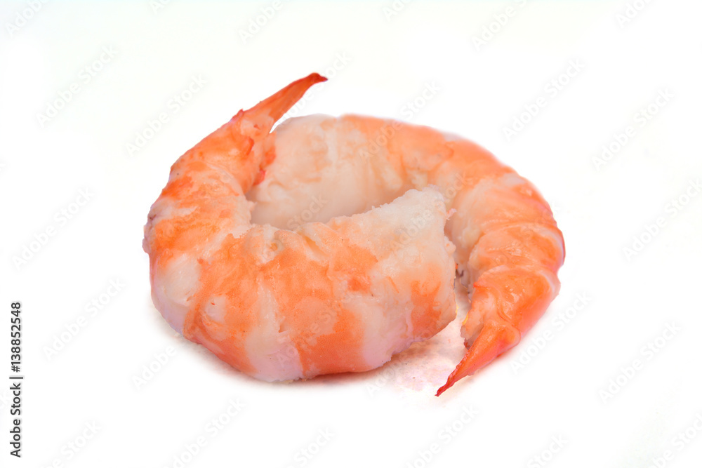 Grilled shrimp with isolated white background