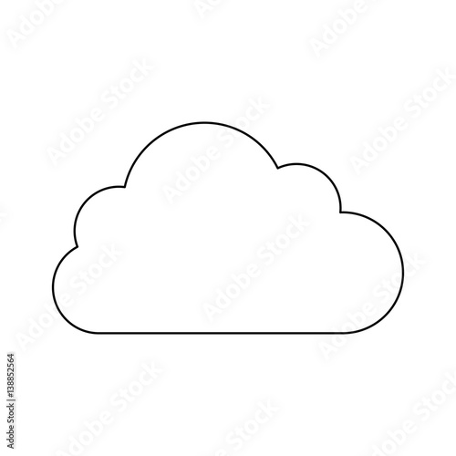 silhouette in cloud in cumulus shape vector illustration
