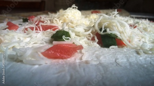 Salmon-cheese roll before wrapping