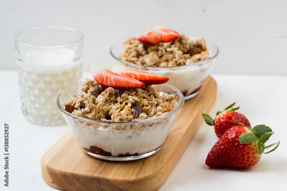 Granola on the bowl. Granola on the bowl.
